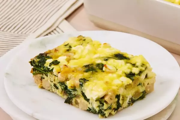 Wholesome Spinach & White Bean Egg Bake with Feta