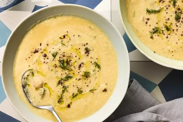 Quick and Creamy Lemon Chickpea-Tahini Soup
