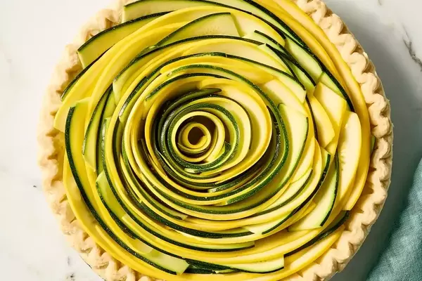 Elegant Zucchini and Summer Squash Ribbon Quiche