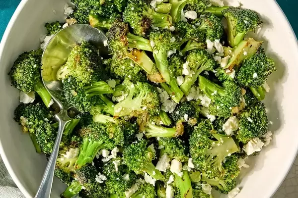 Delectable Lemon Feta Melting Broccoli