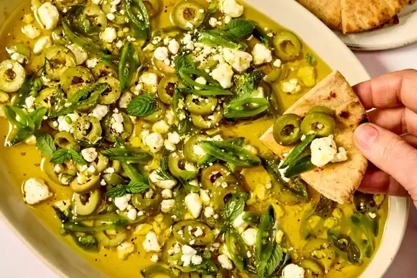 Fresh Olive Oil Dip with Herbs and Goat Cheese