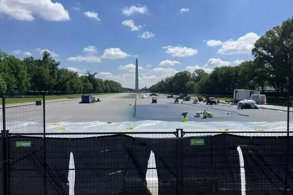 Controversial Transformation: Washington D.C.'s Reflecting Pool Undergoes 'American Flag Blue' Makeover