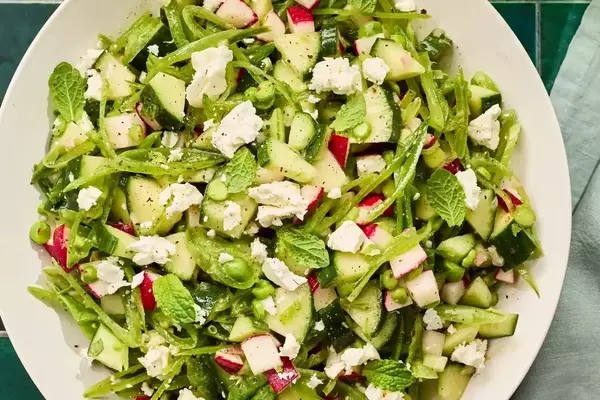 Crisp Cucumber, Radish & Snap Pea Salad