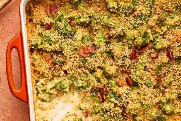 Luxurious Broccoli Bake with Sun-Dried Tomato and Bacon