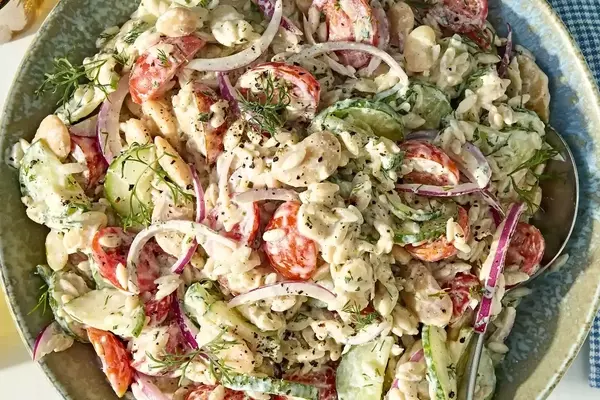 Refreshing Orzo Salad with Creamy Herb Dressing