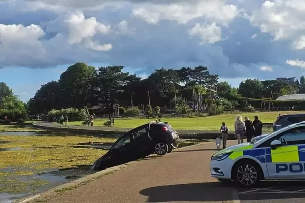 Political Irony: UK Reform's Pledge to Reopen Park Road Coincides with Car Plunging into Lake