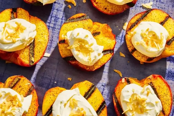 Effortless Grilled Peaches with Coconut Whipped Cream