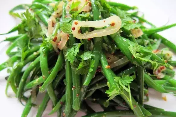 Warm Green Bean Salad with Whole Grain Mustard Vinaigrette