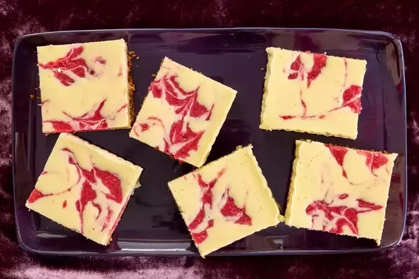 Delectable Strawberry & Goat Cheese Cheesecake Squares