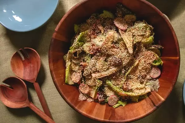 A Vibrant Date Salad with Spicy Tahini-Yogurt Dressing