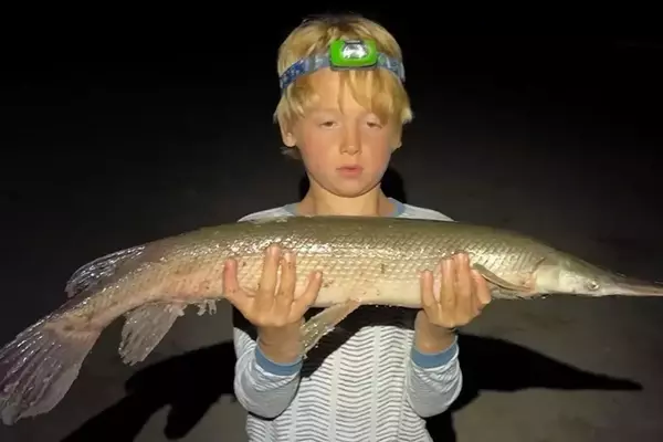 Young Angler's State Record Gar Catch